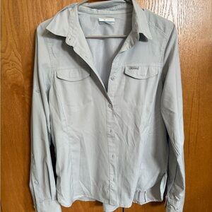 Columbia Light Gray Performance Long Sleeve Shirt